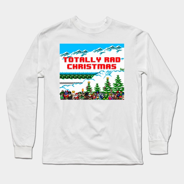 Totally Rad Christmas Character Pixels Long Sleeve T-Shirt by Totally Rad Christmas